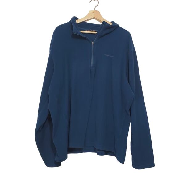 Eddie Bauer | Lightweight Fleece Pullover 1/4 Zip Long Sleeve Polartec with Logo - Picture 1 of 10